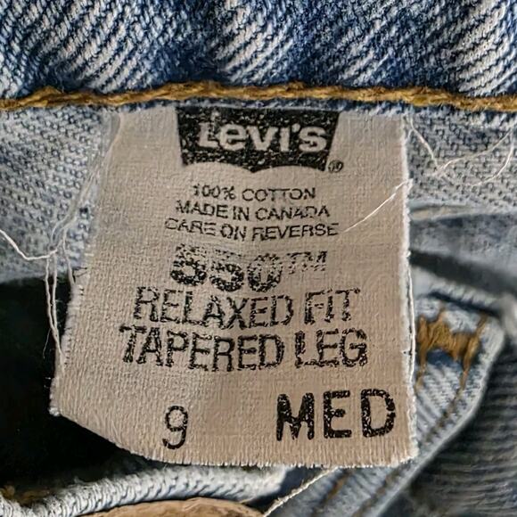 Vintage Levi’s 550 Relaxed Taper Jeans – 1996 Light Wash High Rise, sz 9 (28x30) - Picture 5 of 6